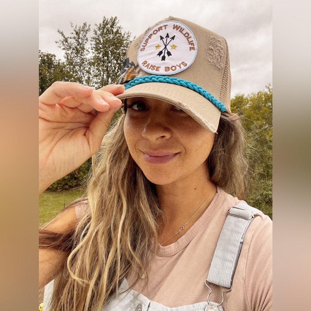Support Wildlife Raise Boys Distressed Trucker Hat